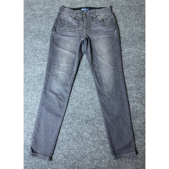 Democracy Jeans Womens 8 Gray Skinny Ankle Mid-Rise‎ Ab Solution Stretch Denim - Picture 1 of 10